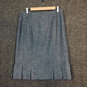 Talbots Tweed Skirt Womens 8 Wool Pleated A-Line Flare Career Back Zip Preppy